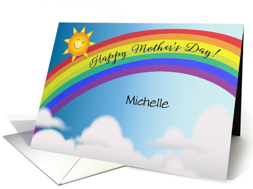 Custom Name Rainbow Mother's Day, Sun card (1594900)
