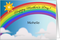 Custom Name Rainbow Mother’s Day, Sun card