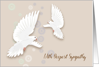 Sympathy for Loss of Mother & Baby, White Doves card