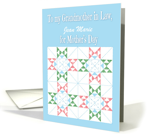Custom Mother's Day for Grandmother in Law, Quilt card (1597118)