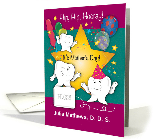 Custom Mother's Day for Dentist, Teeth, Star card (1597228)