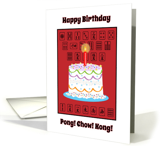 Birthday for Mahjong Player, Cake, Tiles card (1602058)