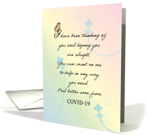 COVID-19 Feel Better, Coronavirus, Butterfly card (1605852)