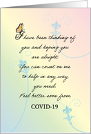 COVID-19 Feel Better, Coronavirus, Butterfly card