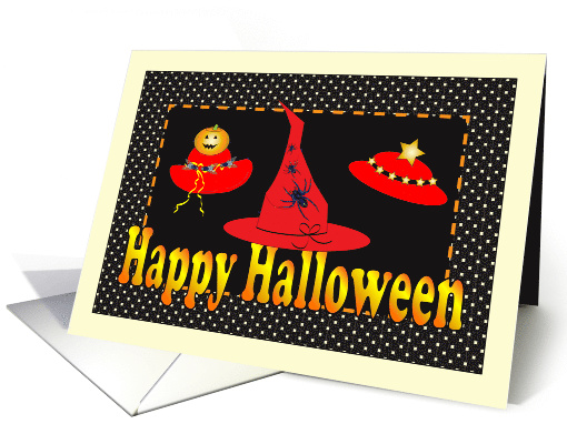 Happy Halloween Decorated Red Hats card (1613166)