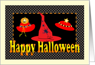Happy Halloween Decorated Red Hats card