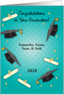 Custom Name Congratulations for Quads 2022 Bachelors card