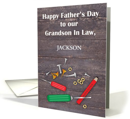 Custom Name Father's Day for Grandson In Law card (1622810)