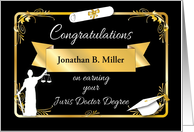 Custom Congratulations for Juris Doctor Degree, Male card