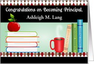 Custom Congratulations for School Principal, Books card