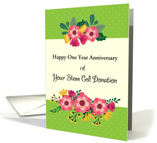 Custom One Year Anniversary, Stem Cell Donor card (1630000)