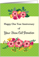 Custom One Year Anniversary, Stem Cell Donor card