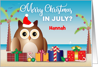 Custom Christmas in July, for Kids, Beach Scene card