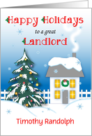 Custom Happy Holidays for Landlord, House card