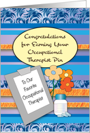 Congratulations, Occupational Therapist Pin, Clipboard, Pills card