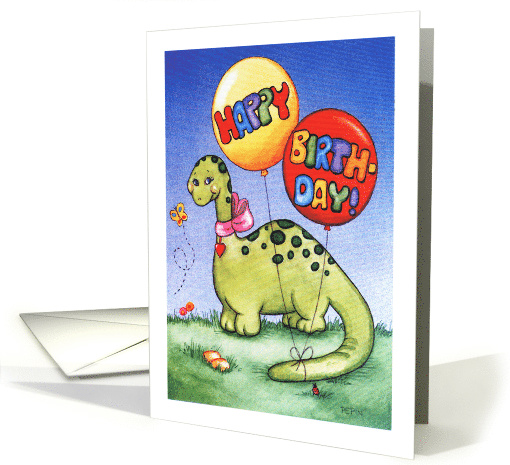 Dinosaur Birthday for Kids, Balloons card (1634374)