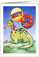 Dinosaur Birthday for Kids, Balloons card