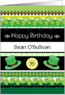 Custom Name & Age Irish Birthday, Shamrocks card