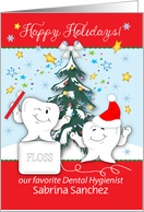 Custom Name Happy Holidays for a Dental Hygienist card