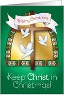 Keep Christ in Christmas Cross and Doves card