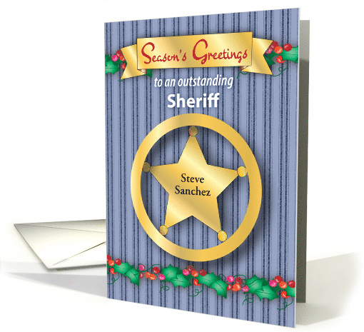 For Sheriff Season's Greetings Custom Name, Star card (1640166)