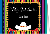 Custom Name Blank Retirement for Spanish Teacher card