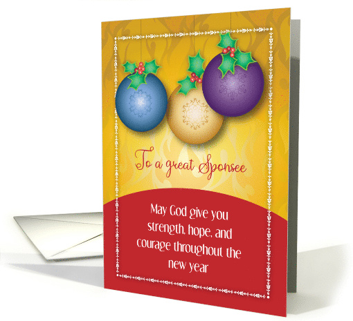Sponsee Holiday Ornaments and Holly card (1642460)
