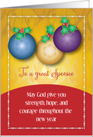 Sponsee Holiday Ornaments and Holly card
