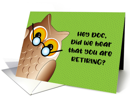 Humorous Owl Retirement for Eye Doctor card (1647318)