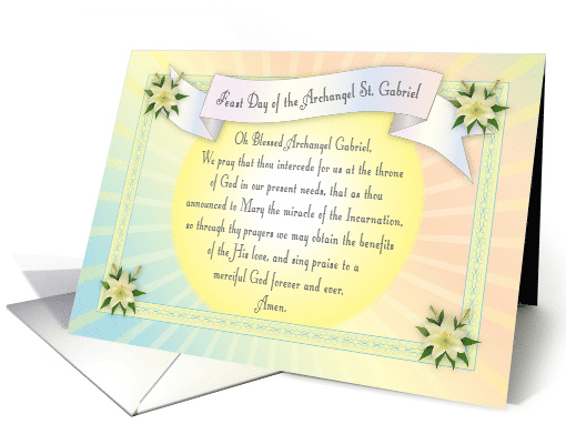 Feast Day of Archangel St. Gabriel White Dove card (1647594)