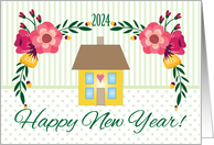 2024 Happy New Year Primitive Design card