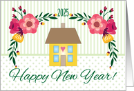 2025 Happy New Year Primitive Design card