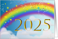 2025 Happy New Year Rainbow card