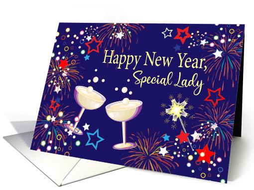 New Year for Special Lady Fireworks Bubbles card (1651934)