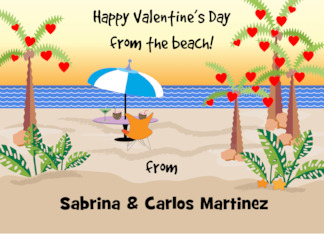 Custom Names Valentine's Day From Beach