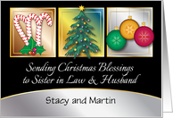 Custom Name Christmas to Sister in Law and Her Husband card