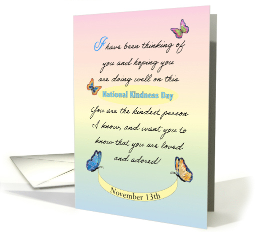 National Kindness Day Butterflies Text card (1658458)