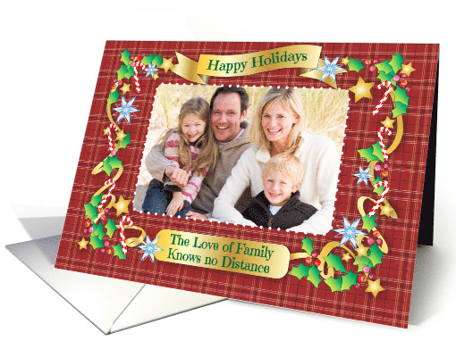 Custom Photo Happy Holidays Family Knows no Distance card (1659492)