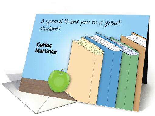 Custom Name Thank You for Student Textbooks card (1659744)