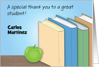Custom Name Thank You for Student Textbooks card