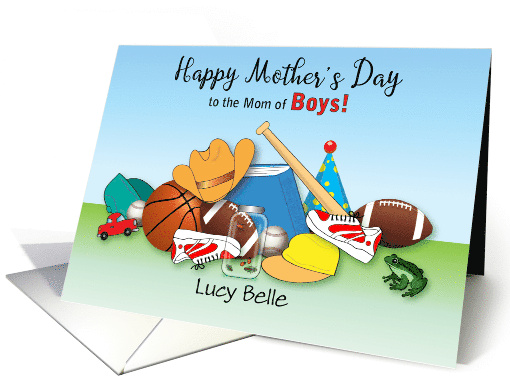 Custom Name Mother's Day Mom of Boys card (1659956)