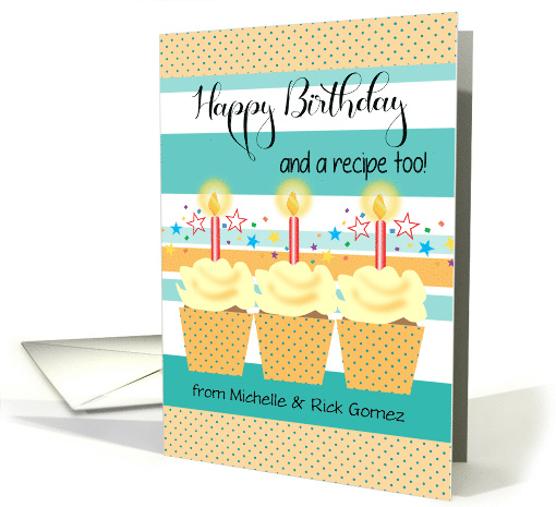 Custom Name Birthday Cupcakes Candles Recipe card (1661644)