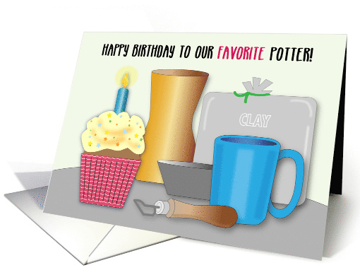 Potter Birthday Cupcake Clay Tool card (1661860)