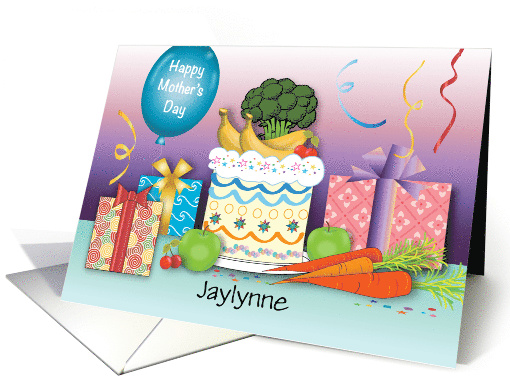 Custom Name Dietitian Mother's Day Fruits Veggies card (1663650)