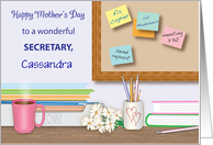 Custom Name Secretary Files Coffee Pencils card