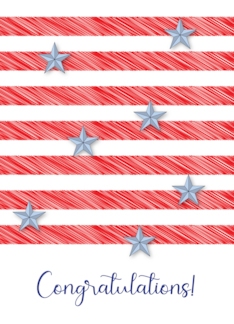 Congratulations Receiving Military Quilt Stars & Stripes