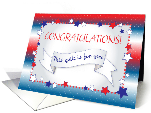 Congratulations Receiving USA Military Gift Quilt card (1668618)