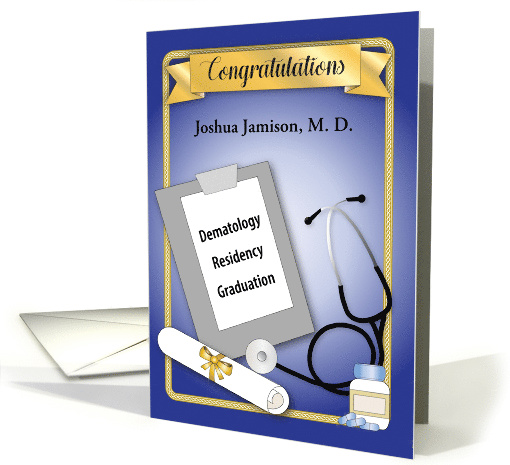 Custom Congratulations Dermatology Residency Graduation card (1670304)