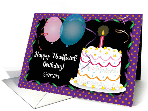 Custom Name Unofficial Birthday Cake card (1670562)