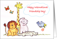 International Friendship Day Jungle Animals card